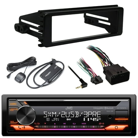 JVC KD-T925BTS Single DIN Bluetooth CD Player USB AUX AM/FM Radio Stereo SiriusXM Ready Amazon Alexa LED Car Audio Receiver Harley 98-2013 FLHX Install Adapter Kit, SiriusXM Radio Tuner Kit