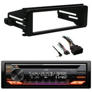 JVC KD-T925BTS Single DIN Bluetooth CD Player USB AUX AM/FM Radio Stereo SiriusXM Ready Amazon Alexa LED Illumination Car Audio Receiver, METRA 99-9600 1998-2013 Harley-Davidson Touring Single-DIN