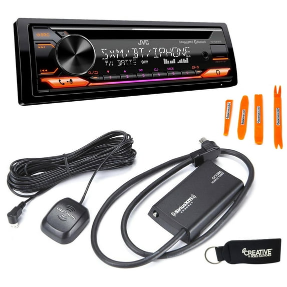 JVC KD-TD91BTS - CD Receiver w/ Bluetooth, USB, Amazon Alexa + Included SirusXM SXV300 Satellite Radio Tuner