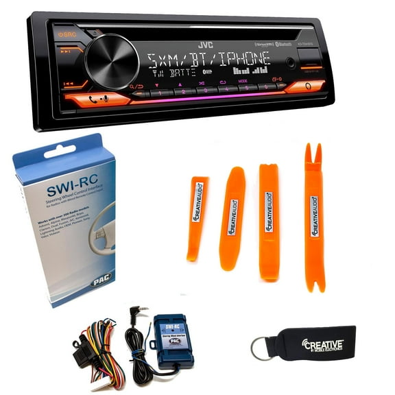 JVC KD-TD91BTS - CD Receiver w/ Bluetooth, USB, Amazon Alexa, SirusXM Ready + SWI-RC Steering Wheel Control Interface