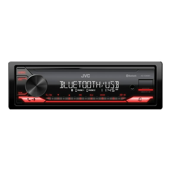 JVC KD-X280BT Car In-Dash Unit, Single-DIN Digital Media Receiver with Bluetooth, KD-X280BT