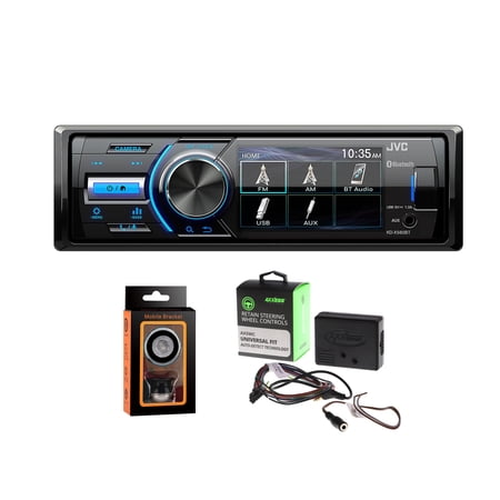 JVC KD-X560BT Digital media receiver for Jeep, powersports, or marine applications+Axxess AXSWC Steering Wheel Control Adapter +Free Magnet Phone Holder