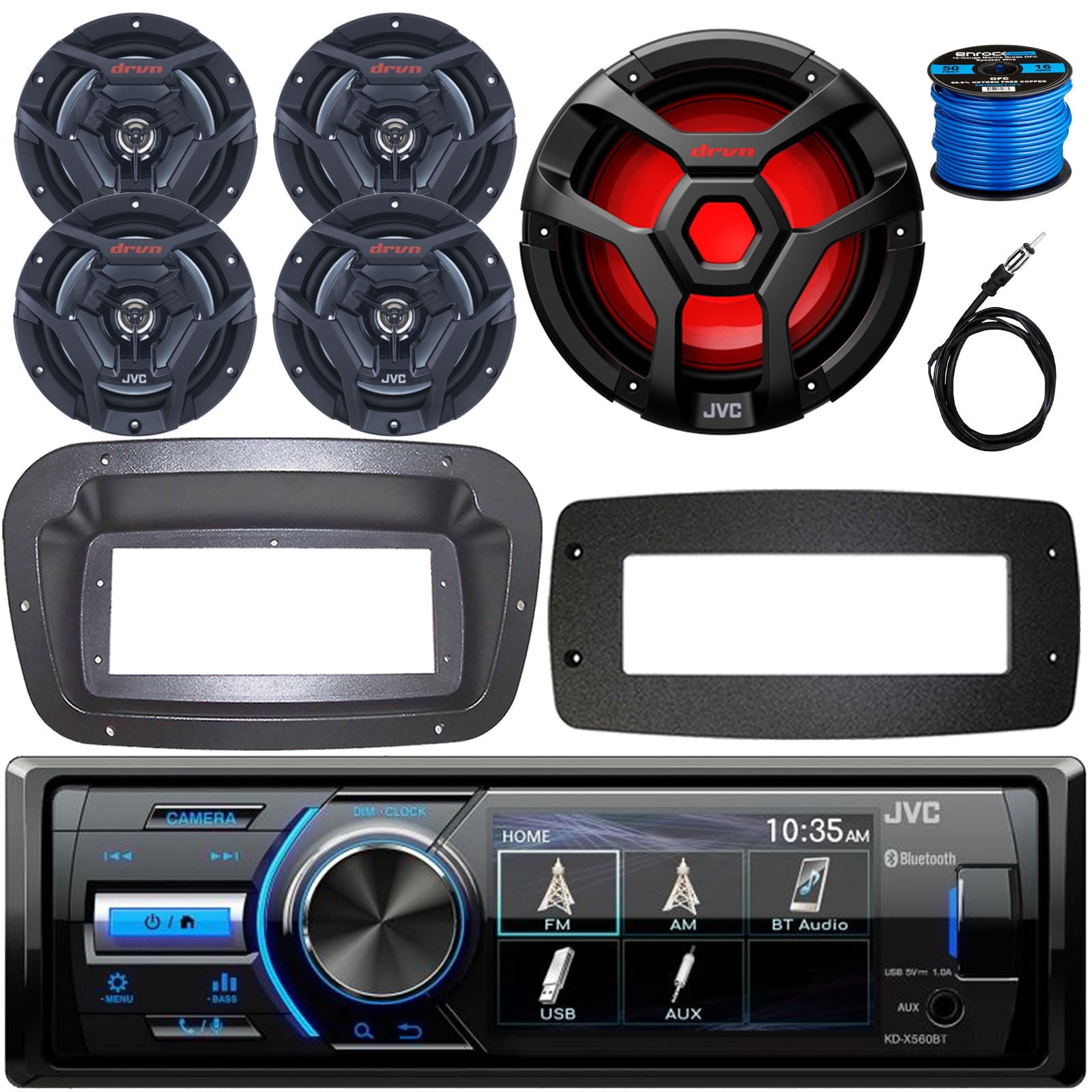 Pyle Single DIN Marine Bluetooth Stereo Receiver, 4x 6.5'' 150W - Foto 9