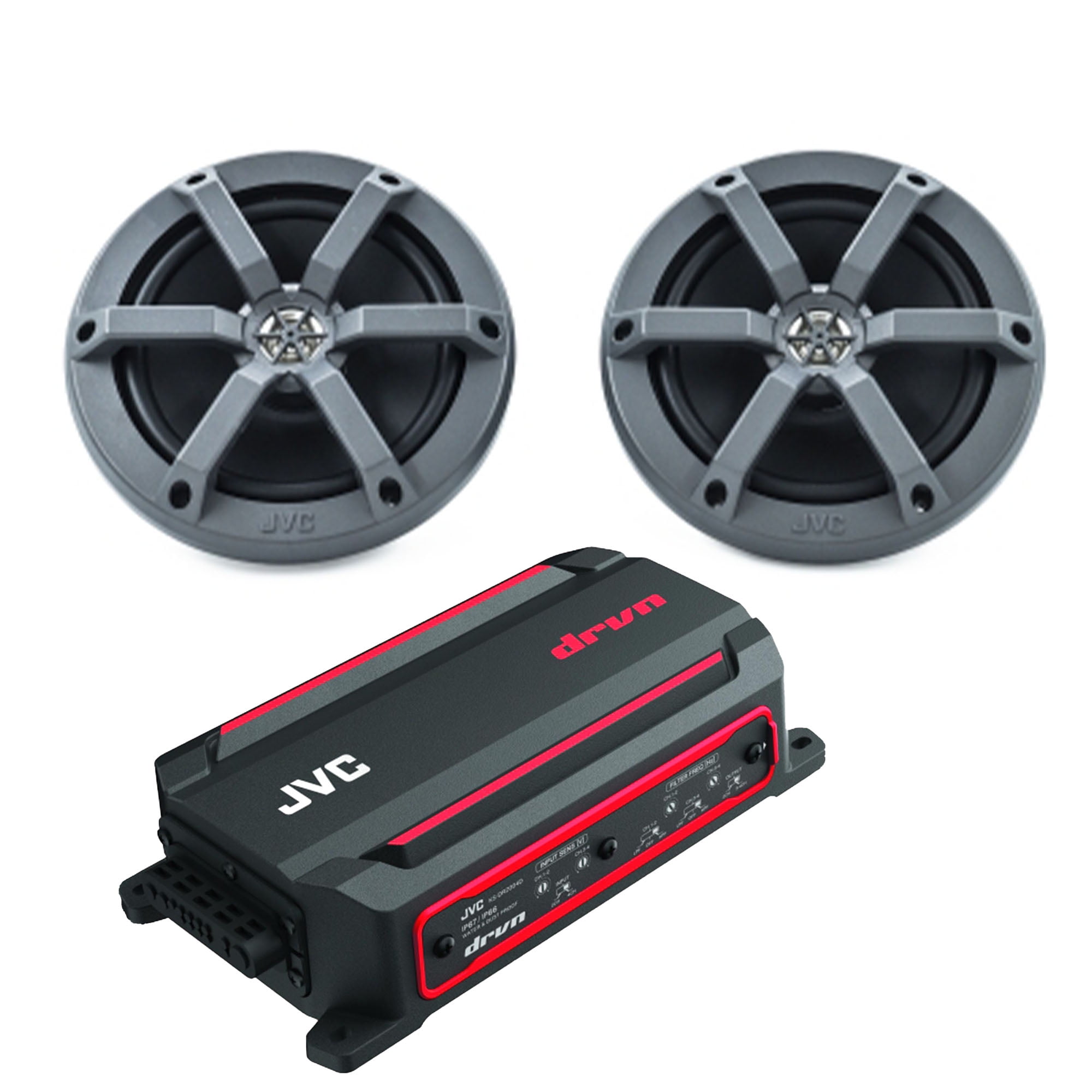 JVC KS-DR2004D 4-Channel Compact Digital Amplifier 50W RMS x 4 @ 4 ohms ...