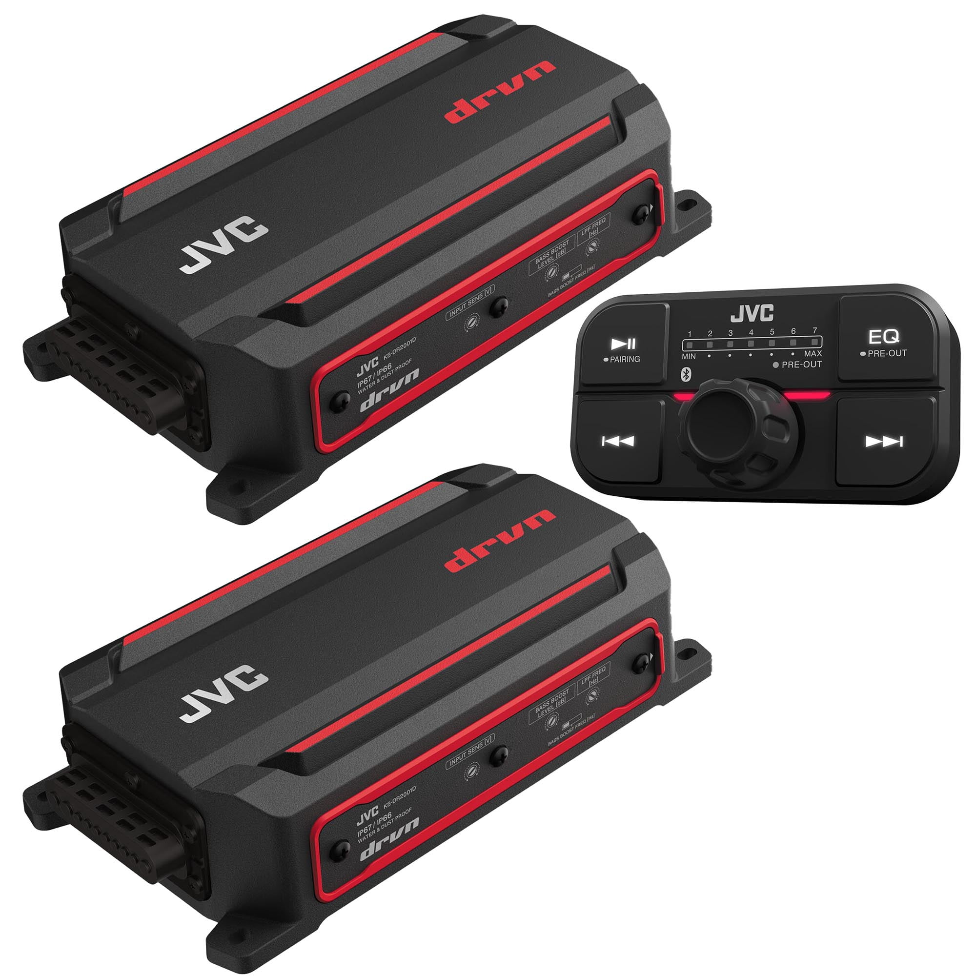 JVC KS-DR2104DBT Bluetooth 4-Channel Compact Digital Amplifier 50W RMS ...