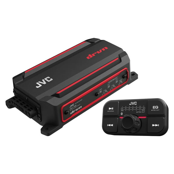 JVC KS-DR2104DBT DRVN DR Series 600W 4-Channel Compact Marine/Powersports Class D Amp with Bluetooth and Remote