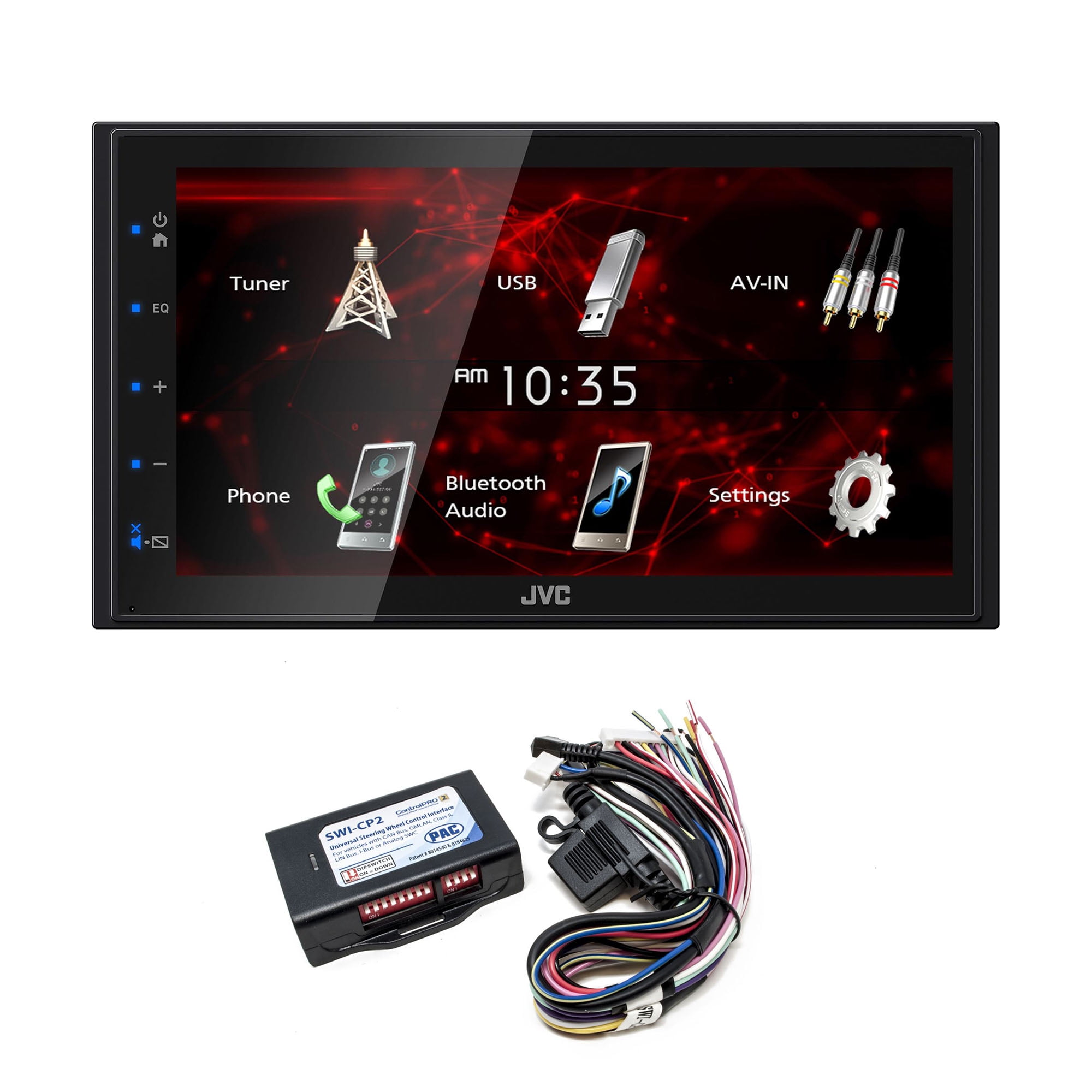 JVC KWM180BT 6.8" Short DMR, USB Mirroring, 1Cam, 2V,Fast Startup with