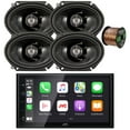 thumbnail image 1 of JVC KW-M560BT Double DIN AM/FM Radio Stereo Bluetooth USB Digital Media Car Receiver Bundle Combo with 4x 6"x8" 250 Watts Max Power 2-Way Coaxial Black Car Audio Speakers and 16G Speaker Wire, 1 of 4