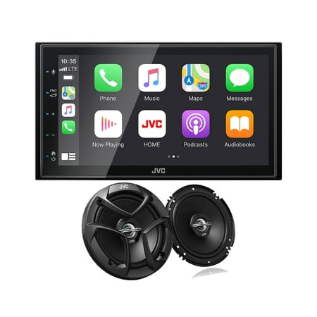 JVC KW-M56BT Digital Multimedia Receiver w/ fixed 6.75" Touchscreen Monitor+JVC CS-J620 6.5" 2-Way Coaxial Car Audio 600 Watt Speaker Pair