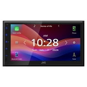 JVC KW-M695BW 6.8-In. Car In-Dash Unit, Double-DIN Digital Receiver with WSVGA Touch Screen, Wireless Android Auto/Apple CarPlay, and SiriusXM Ready, KW-M695BW