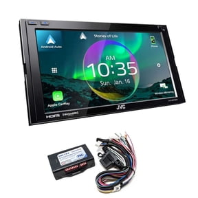 JVC KW-M875BW Digital Multimedia Receiver w/ Wireless CarPlay and Android Auto, BT and High Res Audio (Does Not Play CDs) with PAC SWI-CP2 Steering Wheel Interface
