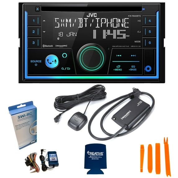 JVC KW-R940BTS 2-Din CD Receiver compatible with SXV300 SiriusXM Tuner, Bluetooth, Amazon Alexa and SWI-RC adapter