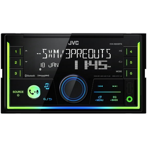 JVC KW-SX83BTS In-dash Receiver, Front USB (Apple and Android Compatible), Aux Input, SiriusXM Ready (Does not play CD's)