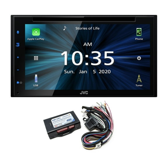 JVC KW-V660BT 6.8" Touchscreen Receiver Compatible with Apple CarPlay & Android Auto Bundled with SWI-CP2 Steering Wheel Interface