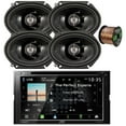thumbnail image 1 of JVC KW-V960BW Double DIN AM/FM Radio Dual USB Bluetooth CD/DVD Player Car Receiver Bundle Combo with 4x 6"x8" 250 Watts Max Power 2-Way Coaxial Black Car Audio Speakers and 16G Speaker Wire, 1 of 4