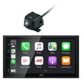 thumbnail image 1 of JVC KWM 6.8" Capacitive Touchscreen Double DIN Bluetooth USB MP3 AM/FM Radio Digital Media Car Stereo Receiver Bundle Combo with Waterproof Color Rear View Backup Camera, 1 of 3