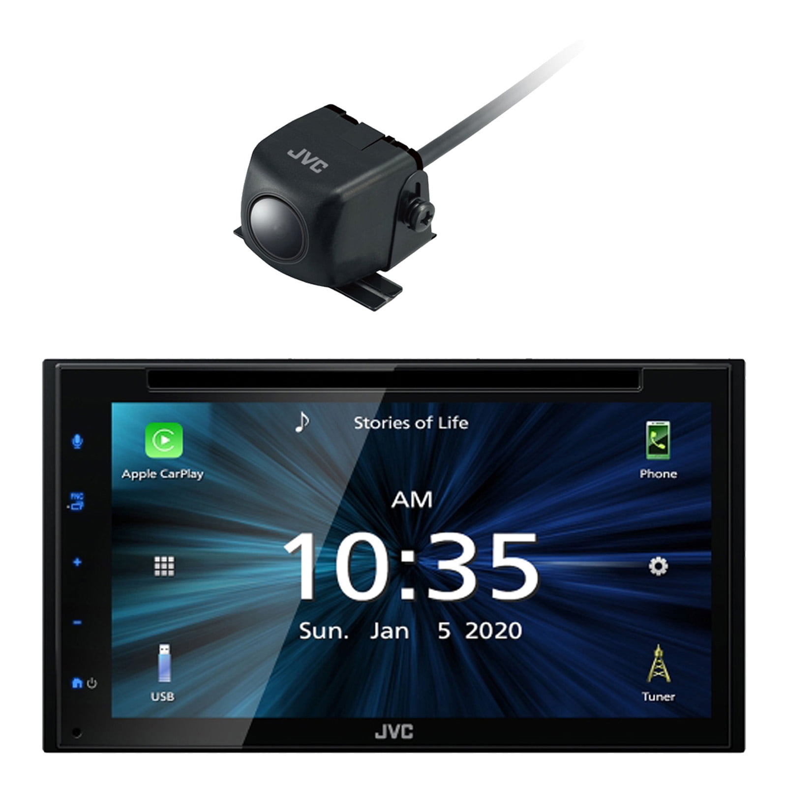 JVC KWV 6.8" Capactive Touchscreen Double DIN Bluetooth AM/FM Stereo