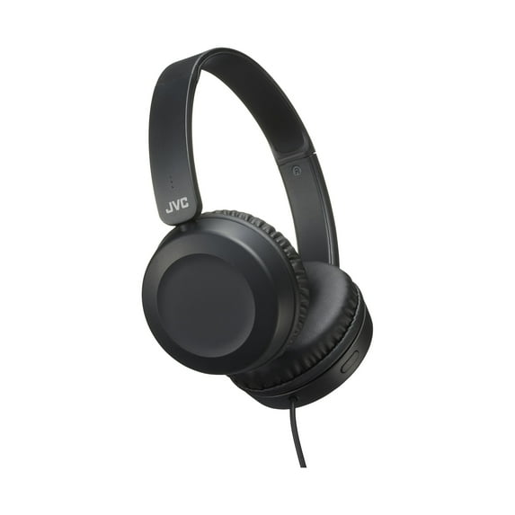 JVC Lightweight On Ear Headphones with Powerful Sound, Integrated Remote & Mic for Smartphones - HAS31MB (Black), Medium