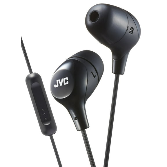JVC Memory Foam Earbud Marshmallow Memory Foam Earbud with Mic Black (HAFX38MB)