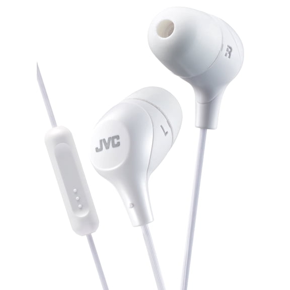 JVC Memory Foam Earbud Marshmallow Memory Foam Earbud with Mic White (HAFX38MW)