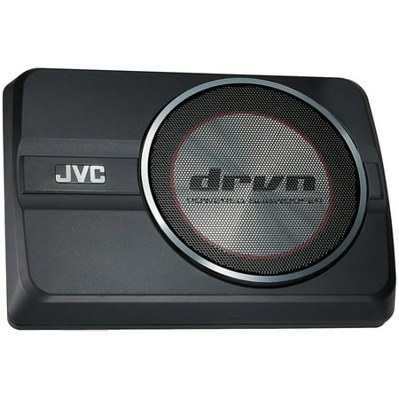 JVC - 8" Single-Voice-Coil 22000-Ohm Loaded Subwoofer Enclosure with Integrated Amp - Black