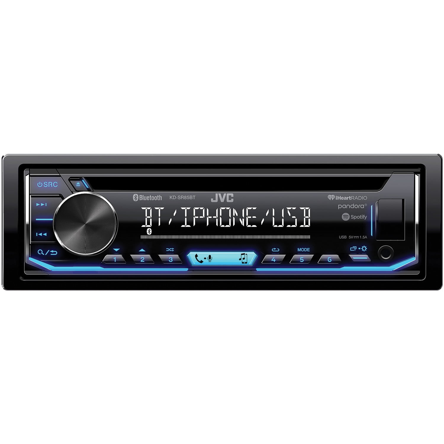 JVC Mobile KD-SR85BT Single-DIN In-Dash AM/FM/CD Receiver with