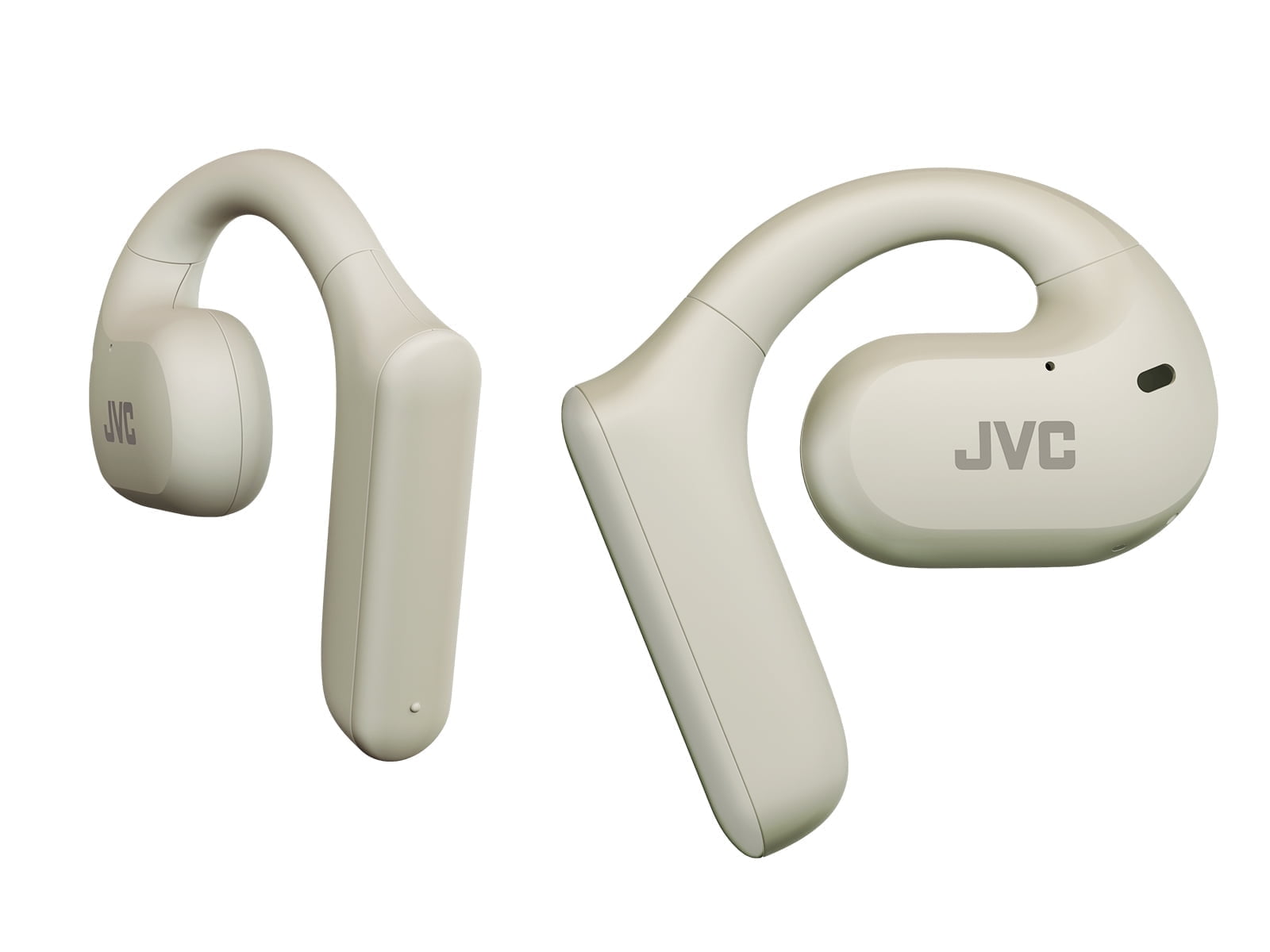 JVC Nearphones Open Ear True Wireless Headphones with 16mm Large Drivers for Powerful Sound, Single Ear use, and Long Battery Life (up to 17 Hours) - HANP35TW (White)