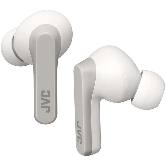 JVC RIPTIDZ True Wireless Headphones with Touch Sensor Operation, Single Ear use, IPX5, Bluetooth 5.1, Long Battery Life with Charging Case (up to 30 Hours) - HAA9TW (White)
