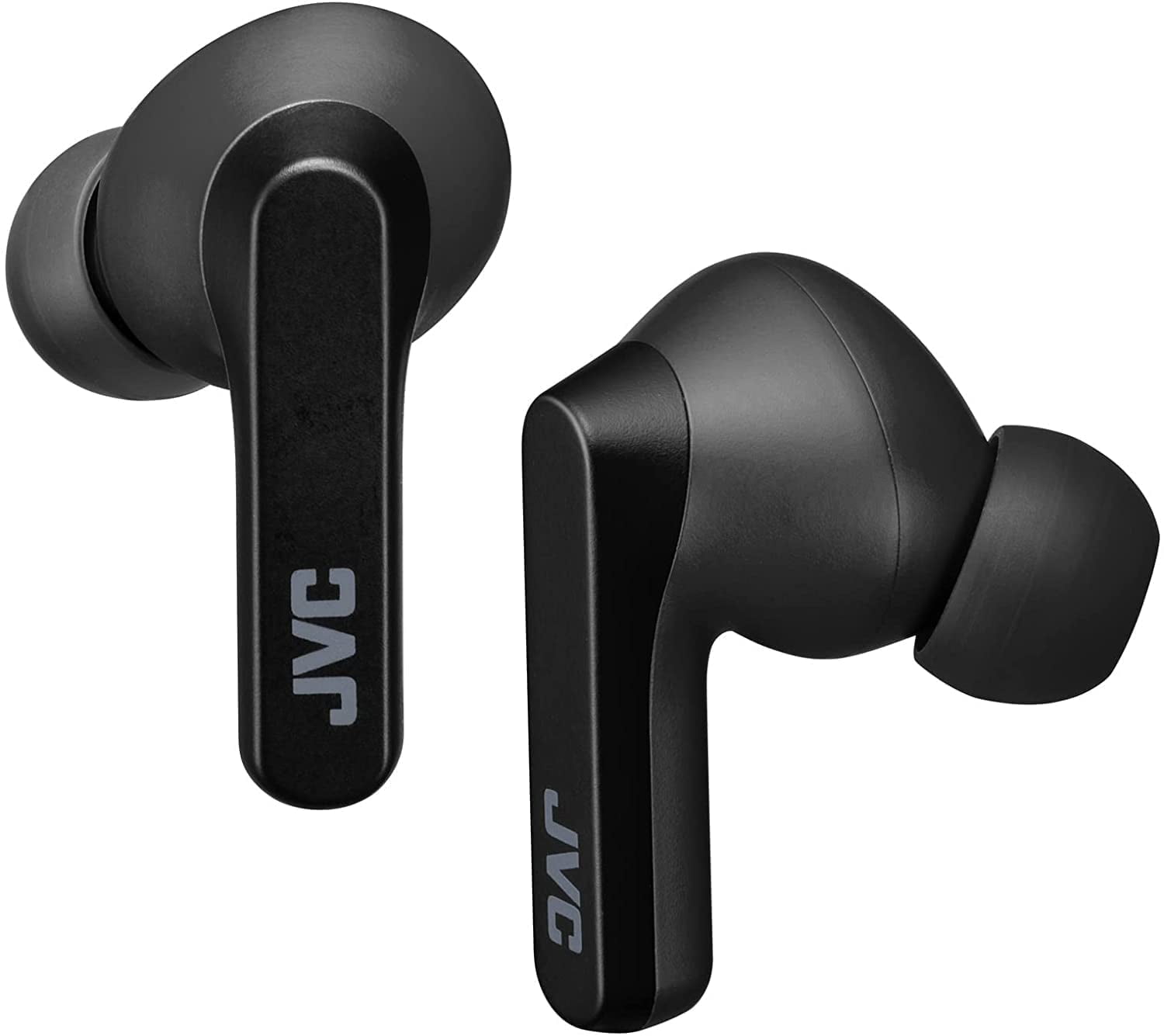 JVC RIPTIDZ True Wireless Headphones with Touch Sensor Operation, Single Ear use, IPX5, Bluetooth 5.1, Long Battery Life (up to 30 Hours) - HAA9TB (Black), Small