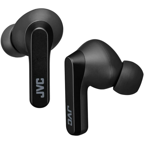 JVC RIPTIDZ True Wireless Headphones with Touch Sensor Operation, Single Ear use, IPX5, Bluetooth 5.1, Long Battery Life (up to 30 Hours) - HAA9TB (Black), Small