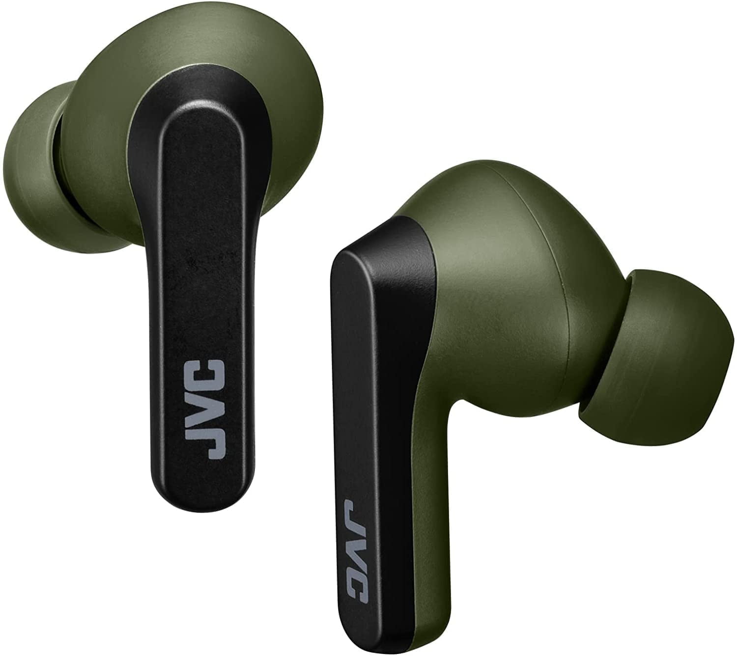 JVC RIPTIDZ True Wireless Headphones with Touch Sensor Operation, Single Ear use, IPX5, Bluetooth 5.1, Long Battery Life (up to 30 Hours) - HAA9TG (Green)