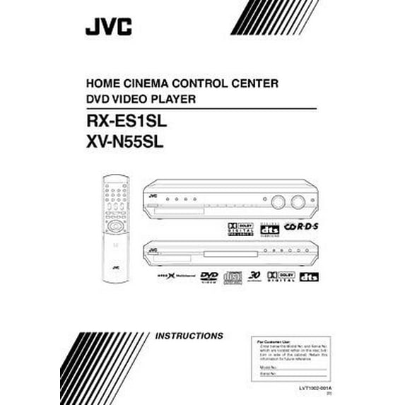 JVC RX-ES1SL XV-N55SL Home Theater System Owners Instruction Manual REPRINT