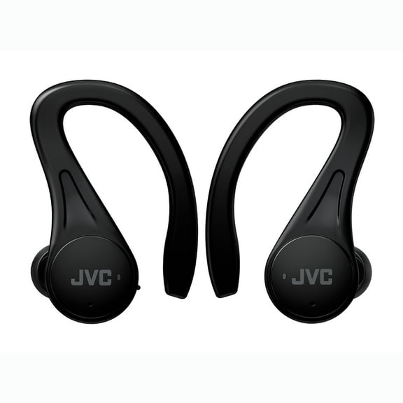 JVC Sport True Wireless Earbuds Headphones, Lightweight and Compact, Long Battery Life (up to 30 Hours), Sound with Neodymium Magnet Driver, Water Resistance (IPX5) - HAEC25TB (Black), Small