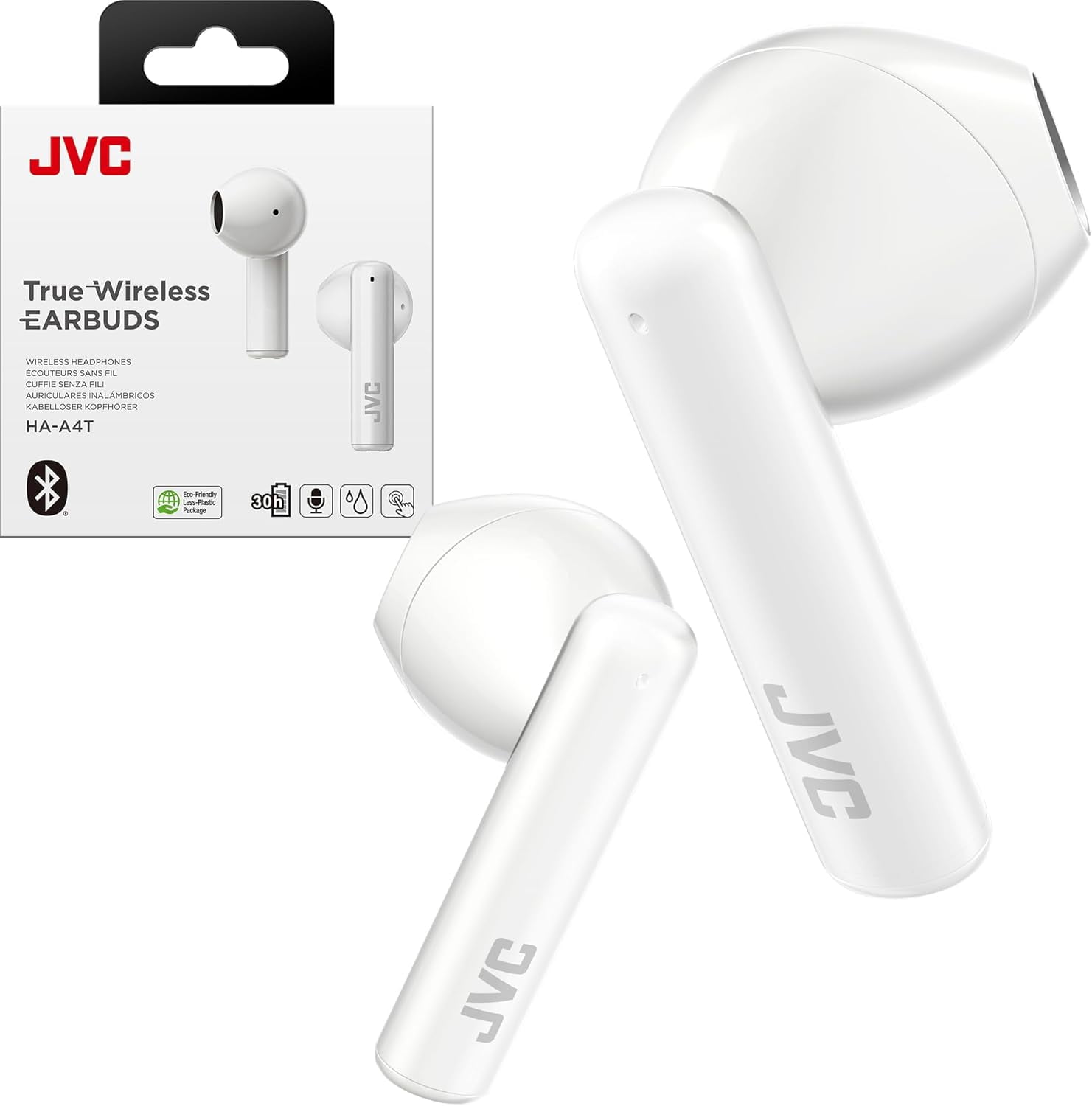 JVC Lightweight True Wireless Earbuds with 12mm Driver Unit, Bluetooth 5.1, Single use, IPX4, Long Battery Life (up to 30 Hours)