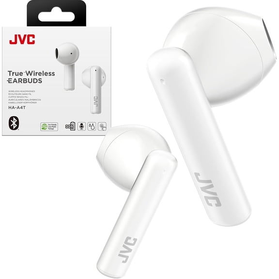 JVC Lightweight True Wireless Earbuds with 12mm Driver Unit, Bluetooth 5.1, Single use, IPX4, Long Battery Life (up to 30 Hours)