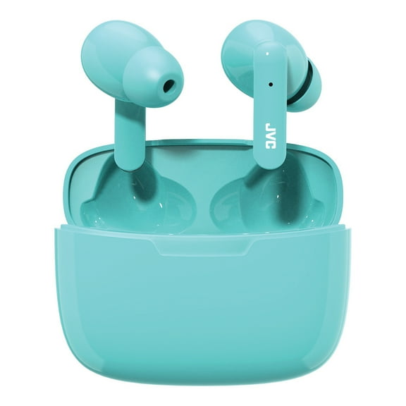 JVC Ultra-Compact Bluetooth Earbuds, True Wireless with Charging Case, HA-D5T (Green), HAD5TG