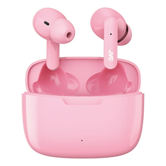 JVC Ultra-Compact Bluetooth Earbuds, True Wireless with Charging Case, HA-D5T (Pink), HAD5TP