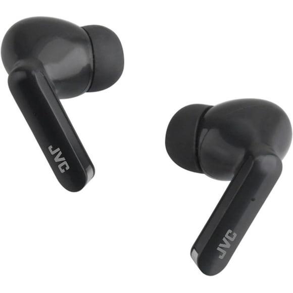 JVC Ultra Compact True Wireless Earbuds Headphones, Total 12 Hour Battery Life, Sound with 13mm Driver, USB-C Connection - HAB5TB (Black)