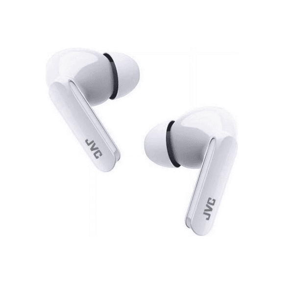 JVC Ultra Compact True Wireless Earbuds Headphones, Total 12 Hour Battery Life, Sound with 13mm Driver, USB-C Connection - HAB5TWU (White)