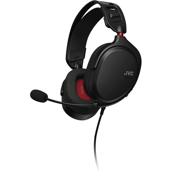 JVC Ultralight Gaming Headset for Superior Comfort, 40mm Driver Unit, Detachable Microphone and Cable, Clear Microphone Performance, 199g Ligthweight Design - GG01B (Black)