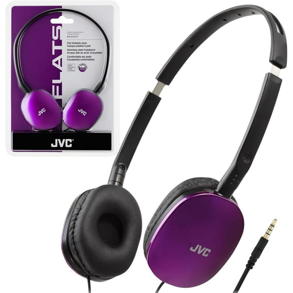 JVC Flats On-Ear Wired Headphones - Flat Foldable Design - 30mm Driver for Powerful Sound - Soft Ear-Pads for Comfort – Steel Headband - Lightweight & Portable - PC/Laptop/Gaming - 3.5mm Slim Plug