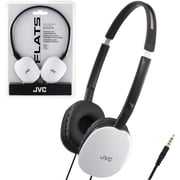 JVC Flats On-Ear Wired Headphones - HAS160W- Flat Foldable Design - 30mm Driver for Powerful Sound - Soft Ear-Pads for Comfort – Steel Headband - Lightweight & Portable