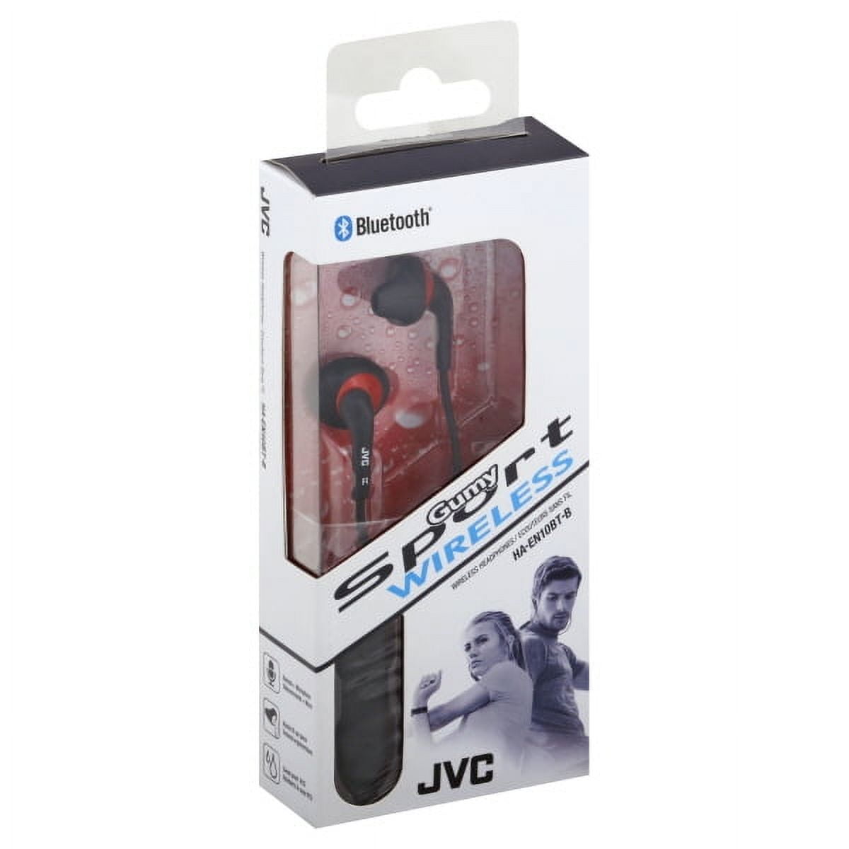 JVC Wireless Sweatproof Gumy Sport Bluetooth Wireless Earbud Nozzle Black HAEN10BTB