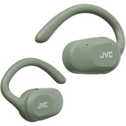 JVC nearphones Open Ear True Wireless Headphones with Pivot Motion Mechanism, 16mm Large Drivers Sound, Single Ear use, BT 5.4, Long Battery Life up to 26 Hours - HANP40TG Green