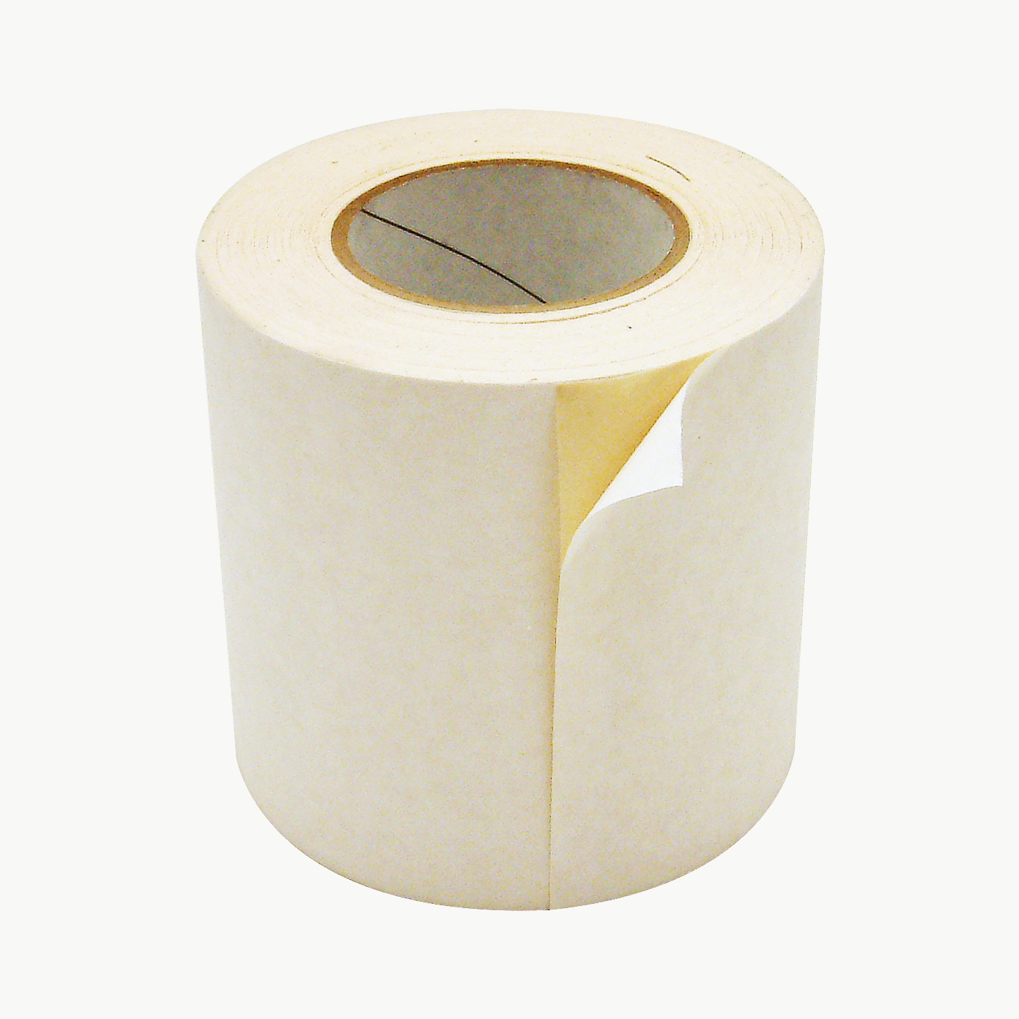 JVCC Double-Sided Flatback Paper Tape [Rubber Adhesive] (DCP-04): 6 in. (144mm actual) x 36 yds. (Natural)