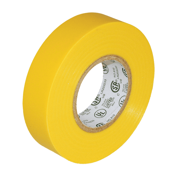 JVCC Colored Electrical Tape [7 mils thick] (E-Tape): 3/4 in. x 66 ft. (Yellow)