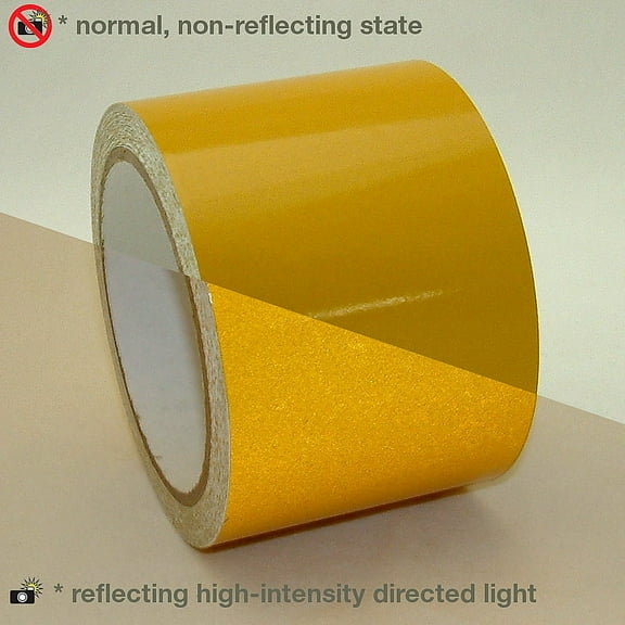 JVCC Engineering Grade Reflective Tape (REF-7): 3 in. (72mm actual) x 30 ft. (Yellow)