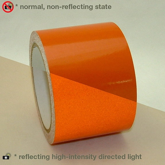 JVCC Engineering Grade Reflective Tape (REF-7): 4 in. (96mm actual) x 30 ft. (Orange)