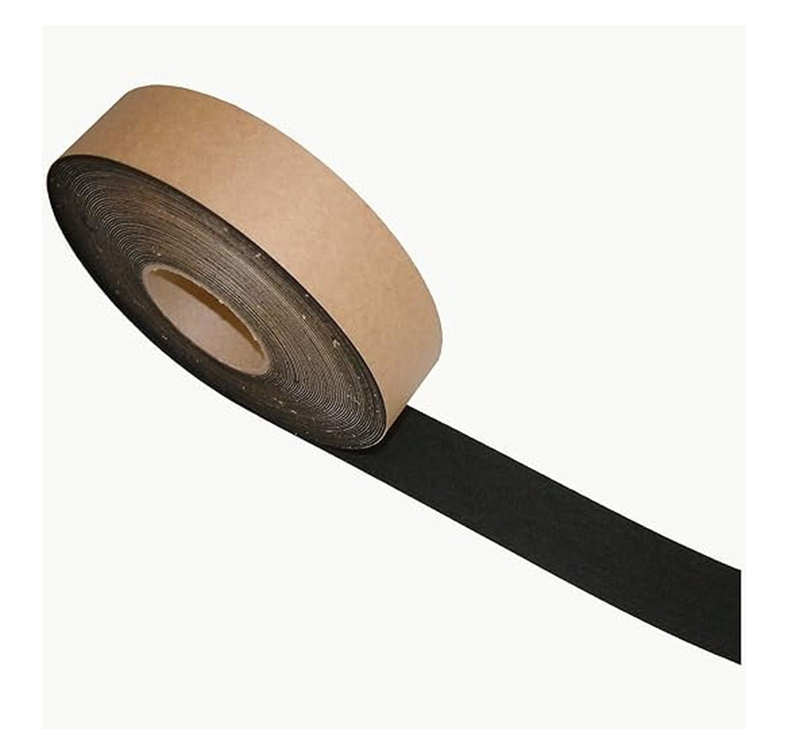 JVCC FELT-06 Polyester Felt Tape - 2in x 75ft, 1mm Thick - Black Adhesive Felt for Fabric, Backdrops, Vibration Dampening & Padding