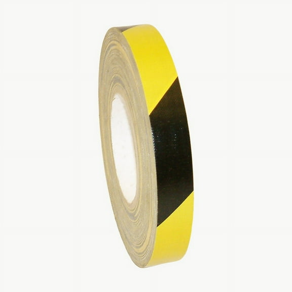 JVCC HZ-DT1 Hazard Duct Tape: 1 in. x 60 yds. (Black with Yellow stripes)